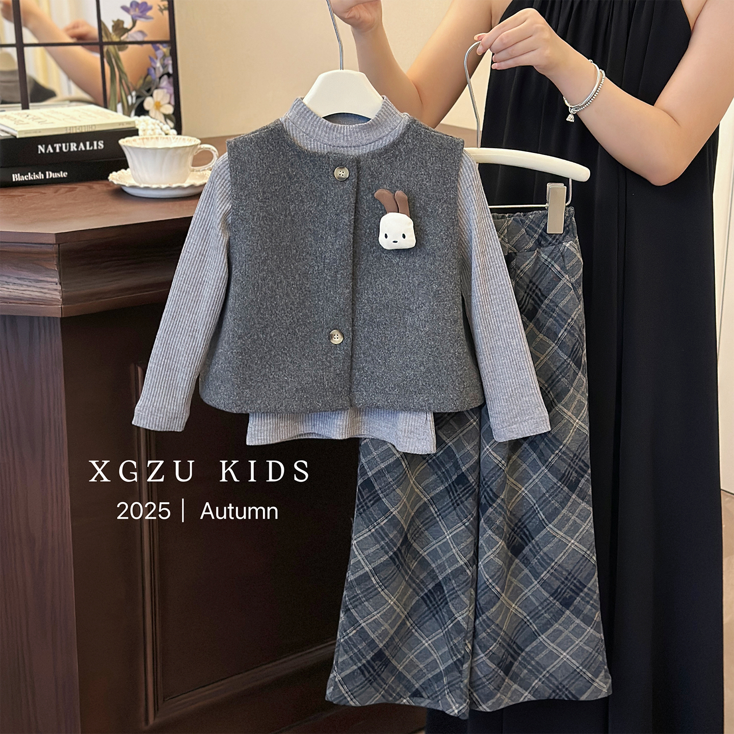 女童套装秋冬时髦女孩韩系三件套