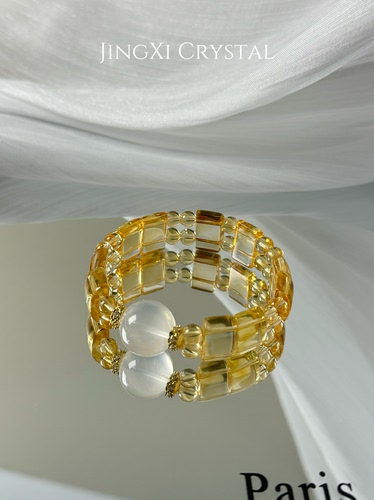 天然巴西黄水晶招财转运百搭手串