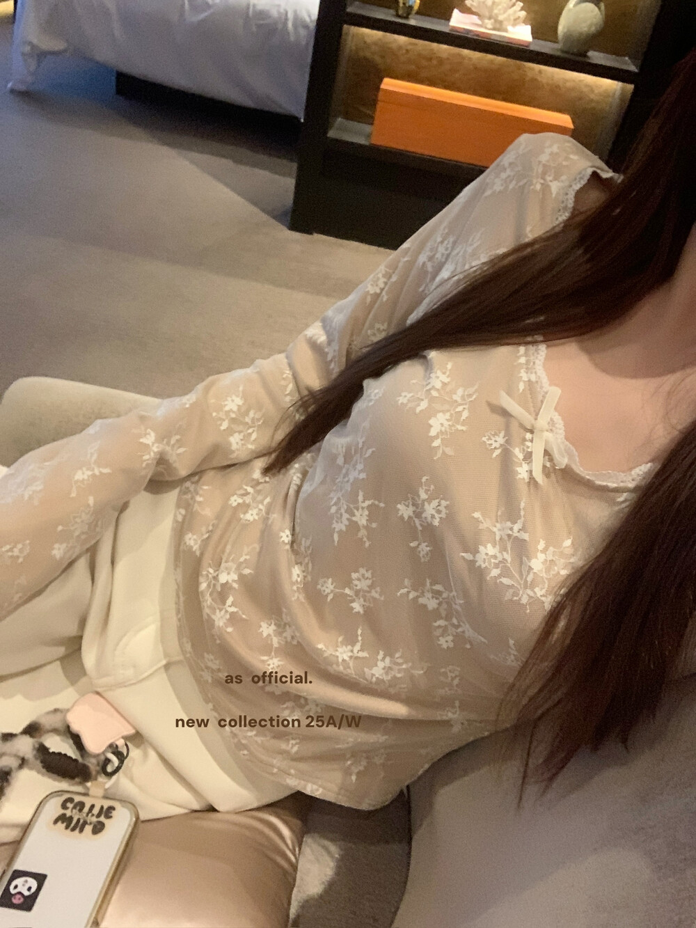 淡颜芭蕾AS25新款柔软蕾丝磨毛保暖小衫纯欲百搭打底t恤气质上衣