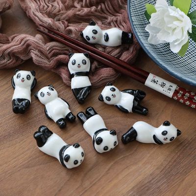 陶瓷日式熊猫多款餐桌装饰筷子托