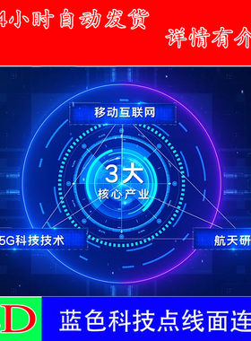 数据3D分支分类树状图科技商务企业公司蓝色ed模板edius