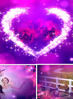 R21edius婚礼婚庆迎宾开场片头模板结婚庆典ed视频玫瑰花婚礼