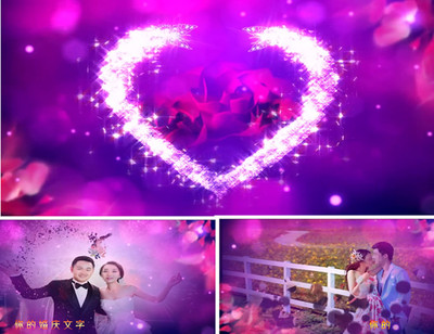 R21edius婚礼婚庆迎宾开场片头模板结婚庆典ed视频玫瑰花婚礼