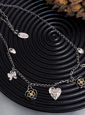 中古Clathas打标山茶花银色项链