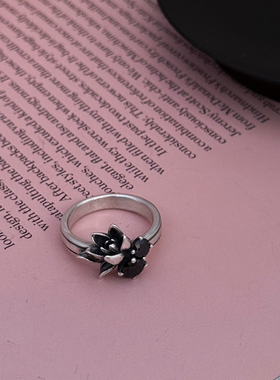 中古殿堂级Bloody Mary副线Konron莲花925银戒指