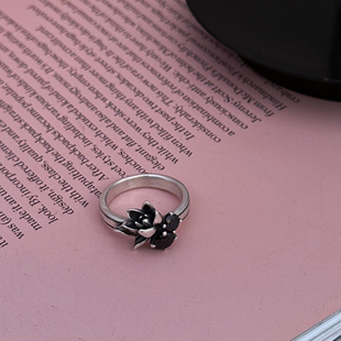 中古殿堂级Bloody Mary副线Konron莲花925银戒指