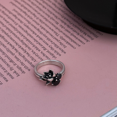 中古殿堂级Bloody Mary副线Konron莲花925银戒指