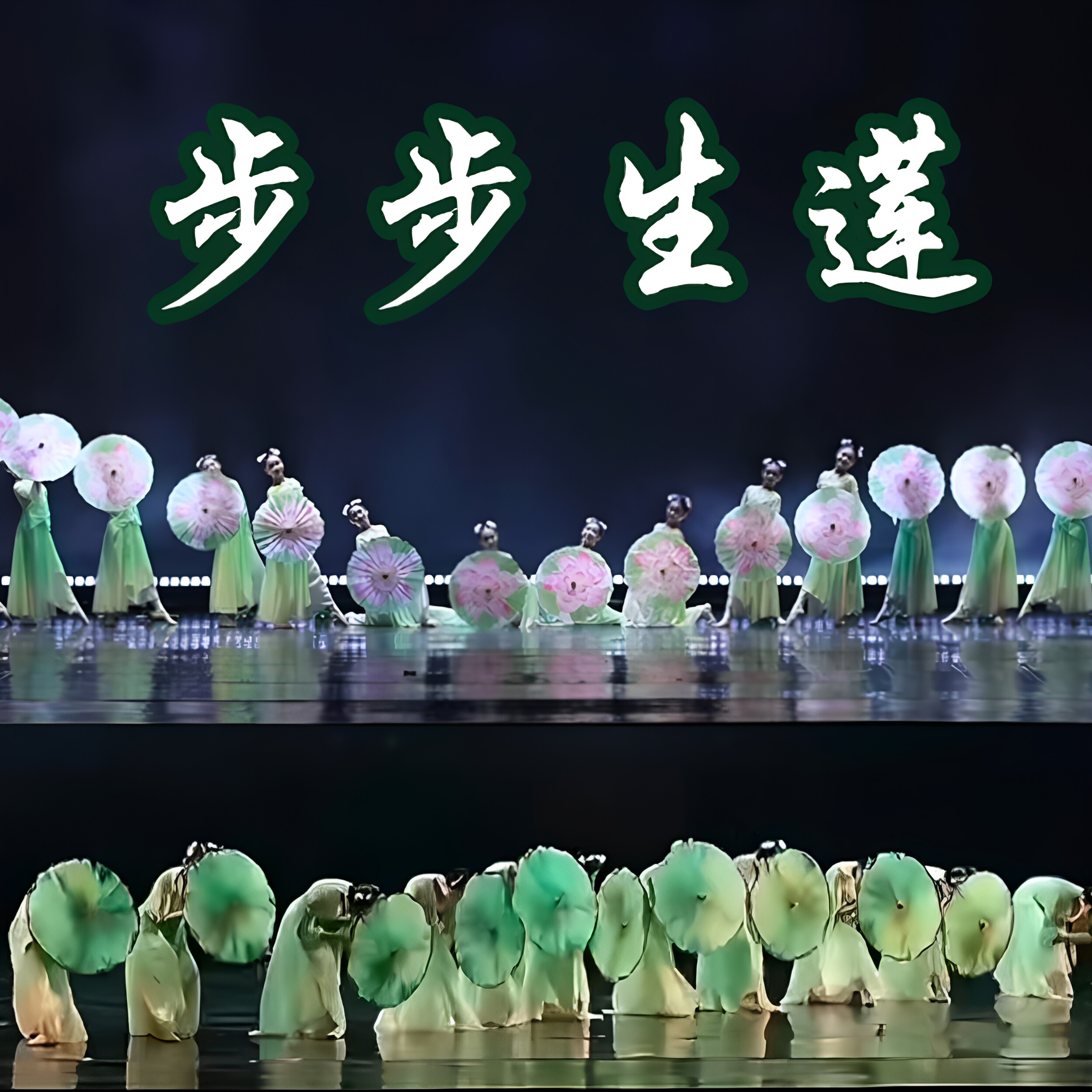 步步生莲荷叶荷花绸布伞古典舞蹈表演道具伞中国风戏曲影视古装