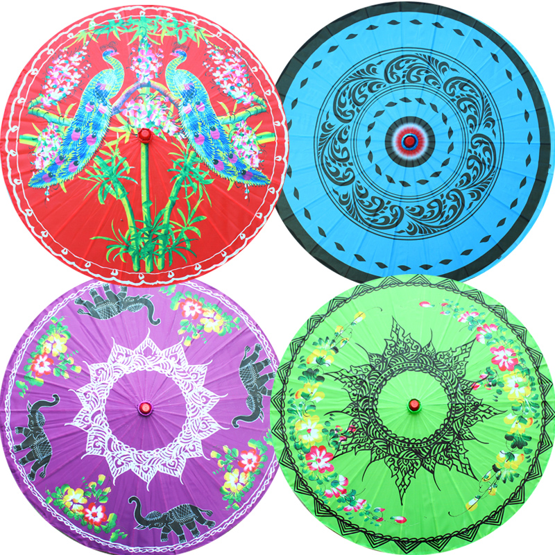 东南亚风缅甸泰国蒲甘傣族舞蹈伞