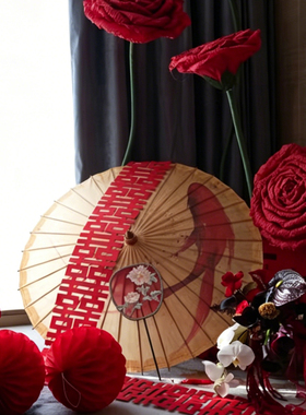 婚庆伞年年有鱼中国风装饰摆件伞