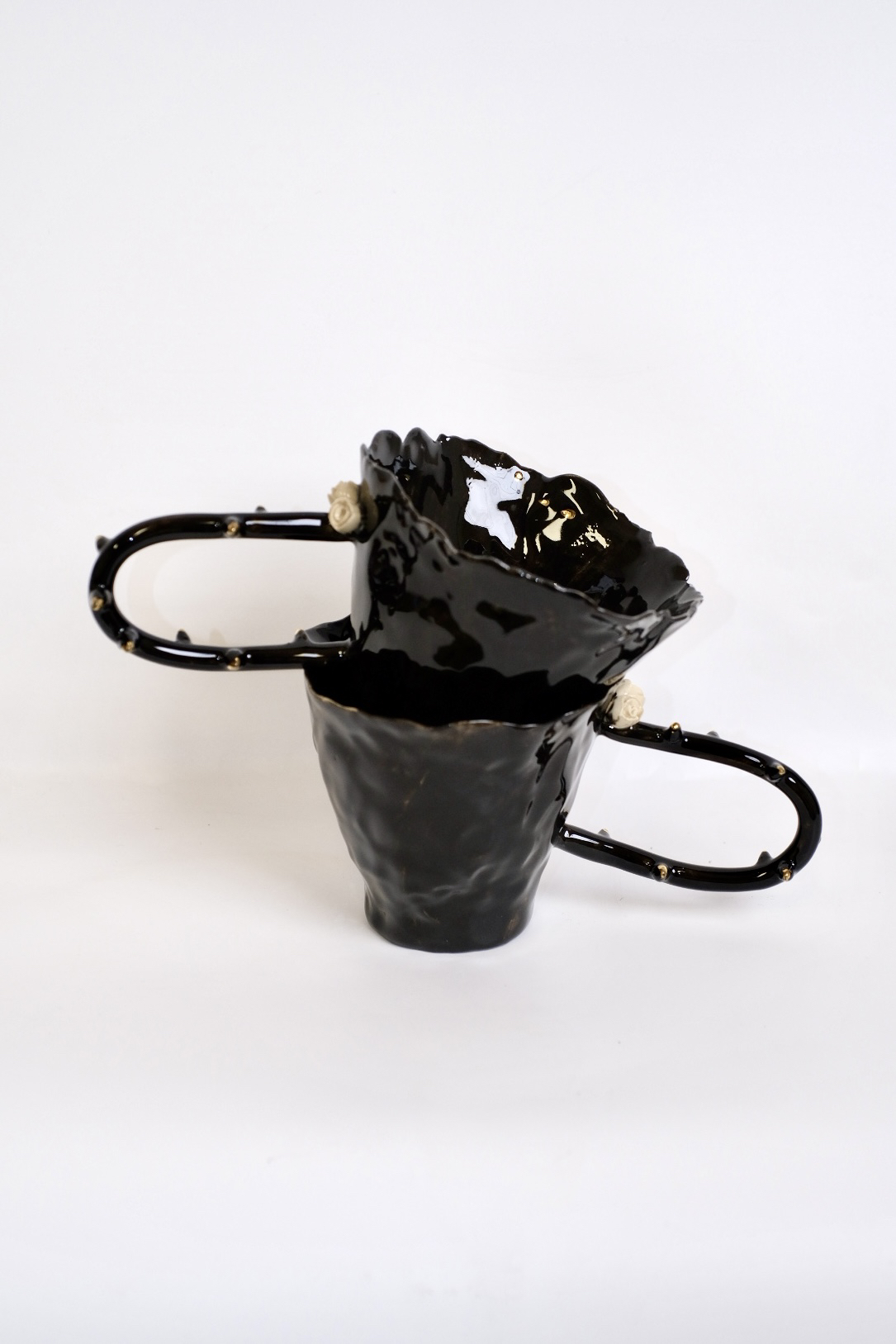 荆棘杯·原创设计纯手工陶瓷描真金杯子