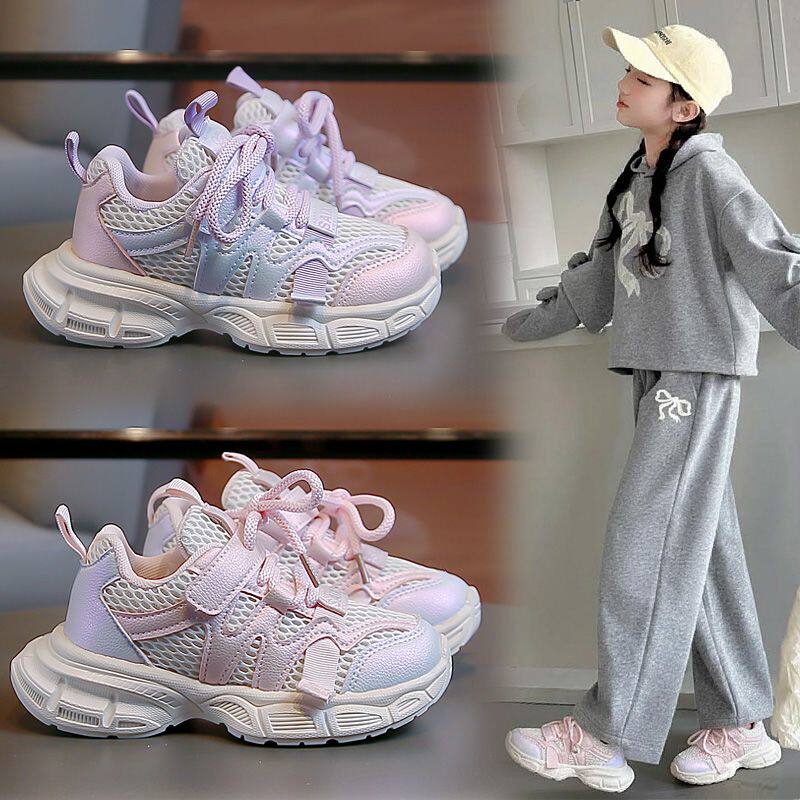 儿童女款运动鞋春季女童鞋子2026新款春款小女孩跑步鞋女宝宝网鞋