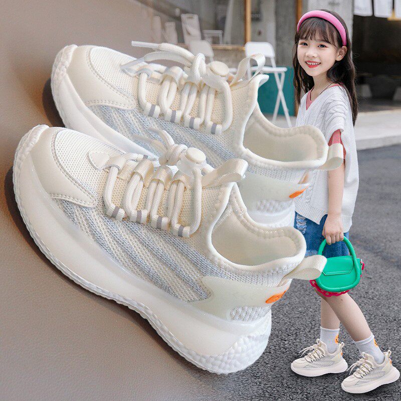 白色儿童椰子鞋女款2025新款女童运动鞋夏季薄款男童鞋子春秋透气