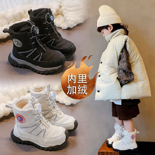 哈尔滨东北大棉鞋儿童加绒鞋子女童雪地靴冬季防水防滑男童鞋高帮