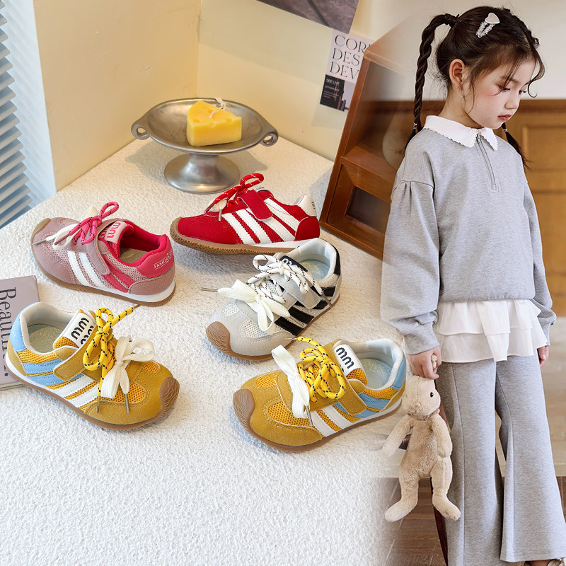 女童运动鞋2025春秋新款儿童鞋子软底透气网面男童单鞋宝宝休闲鞋