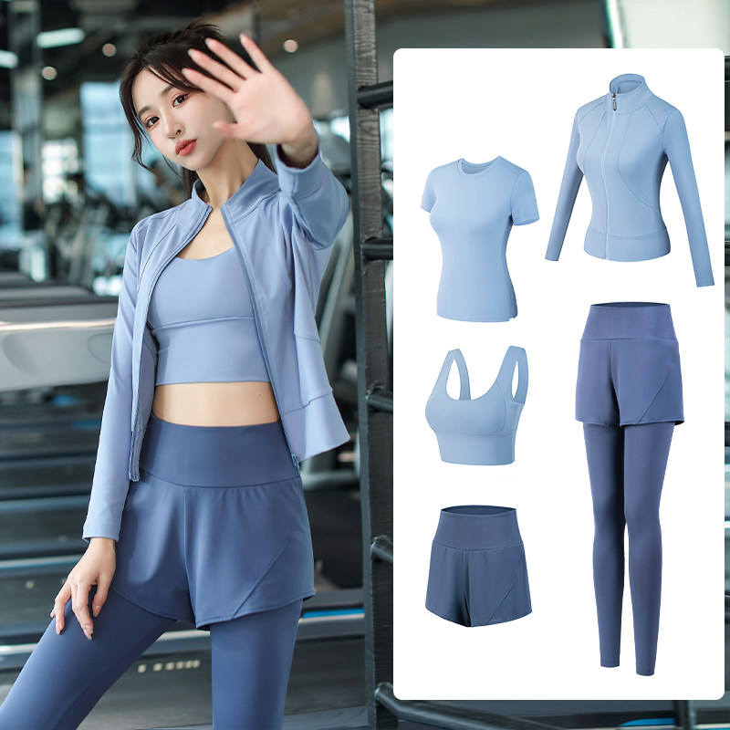 新品瑜伽服套装女跑步运动健身房晨跑春夏季2022新款X专业速干衣