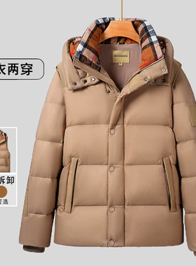 反季男士羽绒服女短款加厚一衣两穿冬季外套情侣休闲保暖防寒工装