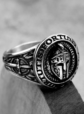 斯巴达面具指环钛钢戒指男