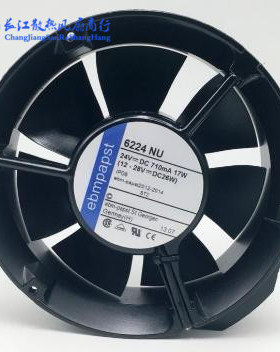 全新 EBM-PAPST 1725 6224NU 24V 241.3CFM 双滚珠 变频散热风扇