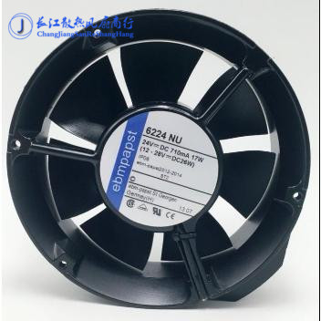 全新 EBM-PAPST 1725 6224NU 24V 241.3CFM 双滚珠 变频散热风扇
