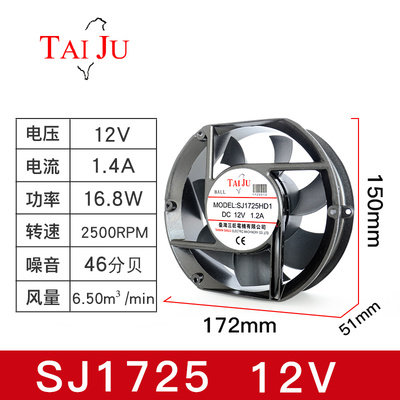 SJ1725HD1/SJ1725HD2全新台湾17251MM轴流风机12V/24V散热风扇机