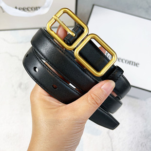 2025新款女士鳄鱼纹皮带女时尚百搭真皮腰带牛仔裤装饰杨树林