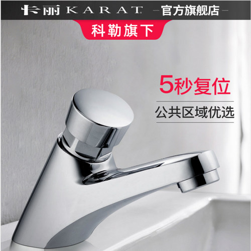科勒卡丽单冷延时龙头公共洗手池洗脸盆按压自闭水龙头12932T-CP