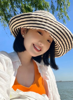 团建草帽女夏天沙滩防晒遮阳帽