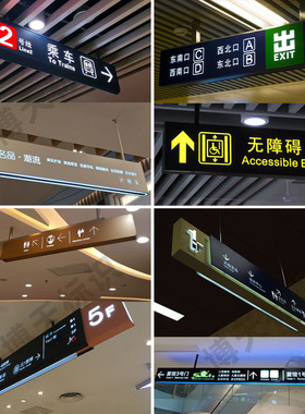 双面发光镂空灯箱广告牌定制超市商场洗手间停车库悬挂指示牌定做