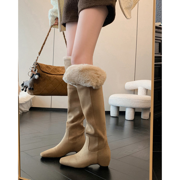 5cm巨好看靴子长筒靴方头