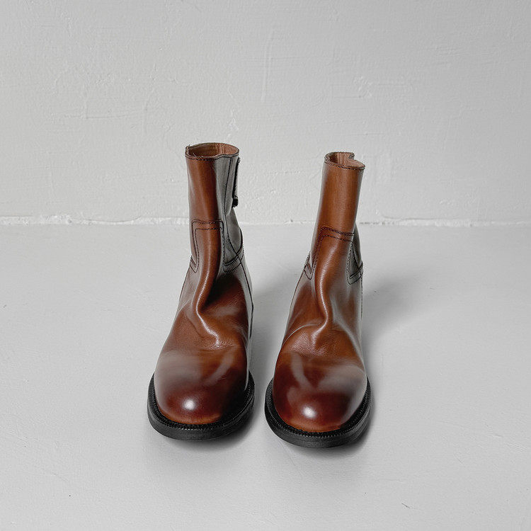 3cm真皮擦色圆头时尚低跟及裸靴皮带扣宽筒西部牛仔靴短筒靴女靴,女鞋,西部靴,淘宝优惠券,粉丝福利购,淘宝优惠卷