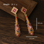 耳钉 高级感珐琅 301 350青岛外贸中古耳环冷淡风小众设计耳饰法式