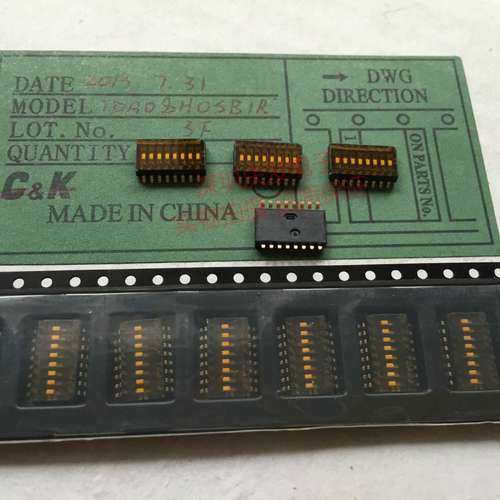 进口美国C&K TDA08H0SB1R 8位拨码开关 1.27mm间距 8P 镀金脚编码