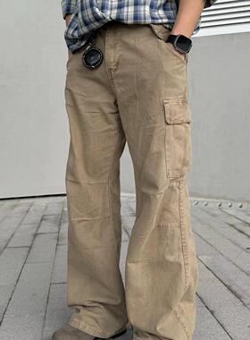 22TREE美式复古休闲直筒裤子男小众秋冬cleanfit潮流百搭宽松长裤