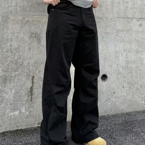 22TREE美式复古工装裤男高街休闲腰带cieanfit牛仔裤百搭直筒潮牌