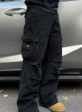 22TREE美式复古工装裤男高街休闲腰带cieanfit牛仔裤百搭直筒潮牌