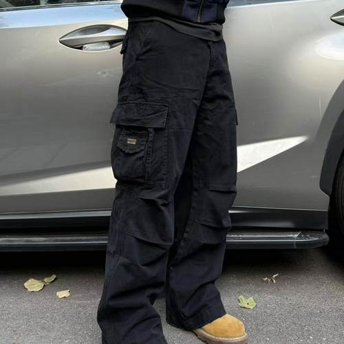 22TREE美式复古工装裤男高街休闲腰带cieanfit牛仔裤百搭直筒潮牌