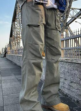 22TREE美式复古休闲直筒裤工装男小众秋冬cleanfit百搭宽松长裤