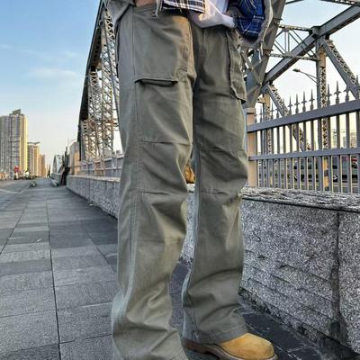 22TREE美式复古休闲直筒裤工装男小众秋冬cleanfit百搭宽松长裤