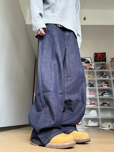 22TREE美式复古显瘦男女高街休闲腰带cieanfit原牛仔裤百搭直筒裤