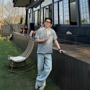 22TREE美式 T恤男重磅宽松体恤 小众中性设计感cleanfit亨利领短袖