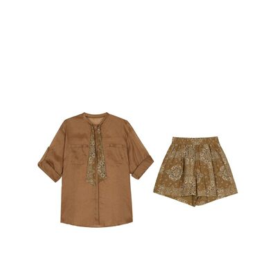 高奢系列设计师款夏季时尚100苎麻套装25HG2038