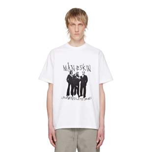 PUPILTRAVEL 纯棉短袖男潮牌宽松摇滚人像印花clean fit夏季t恤女