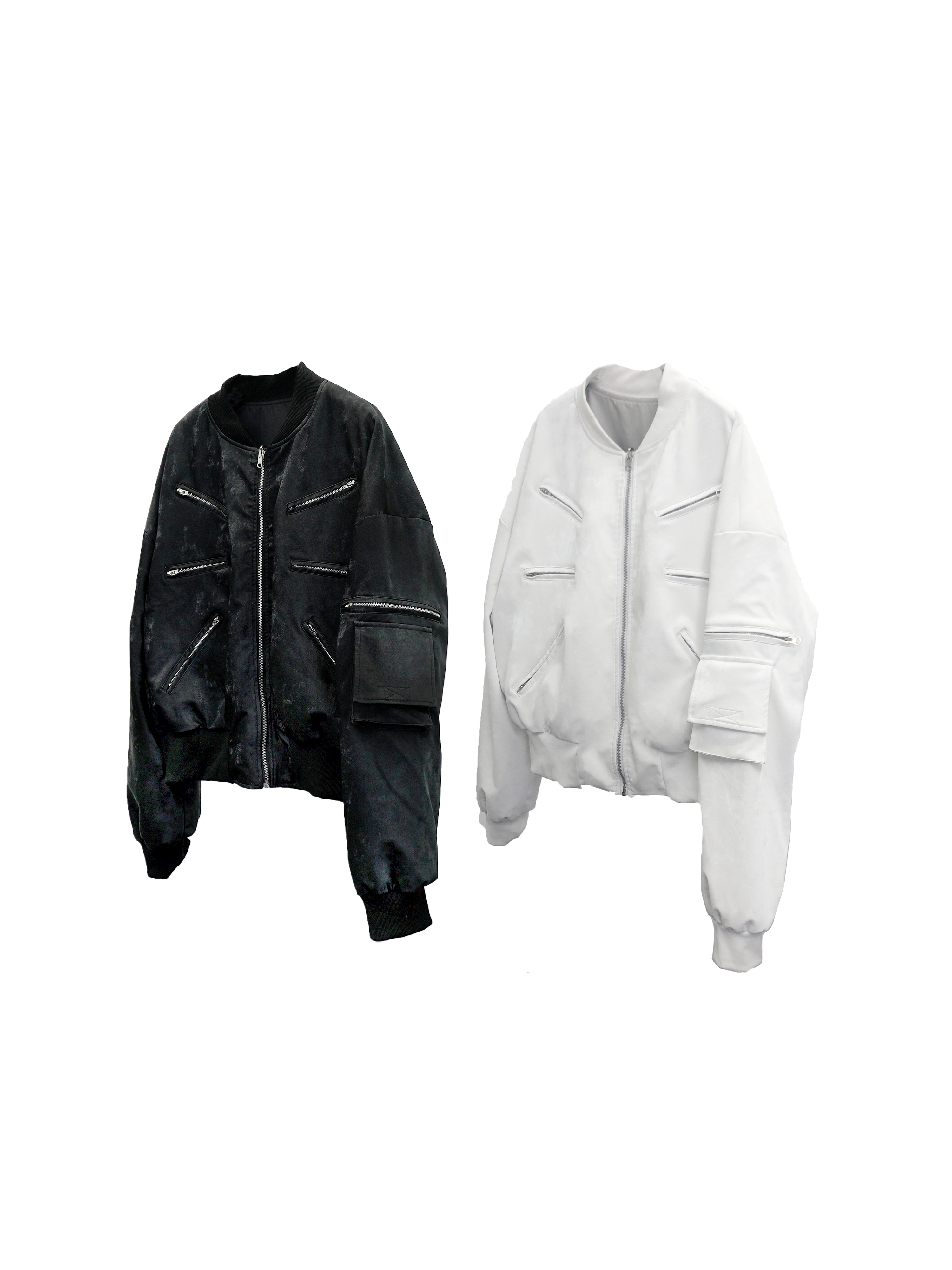 PUPILTRAVEL廓形丝绒皮革皮夹克