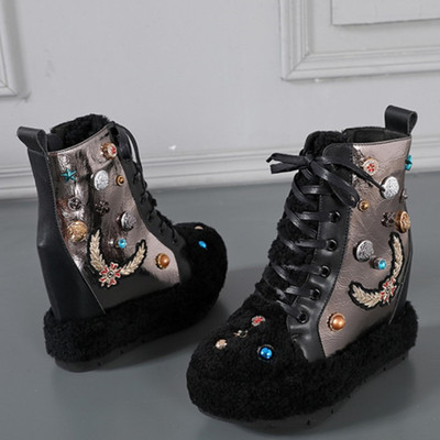 内增高雪地靴欧洲站羊毛雪地靴