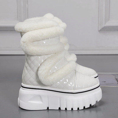 欧洲站2024女冬季厚底增高羊毛鞋