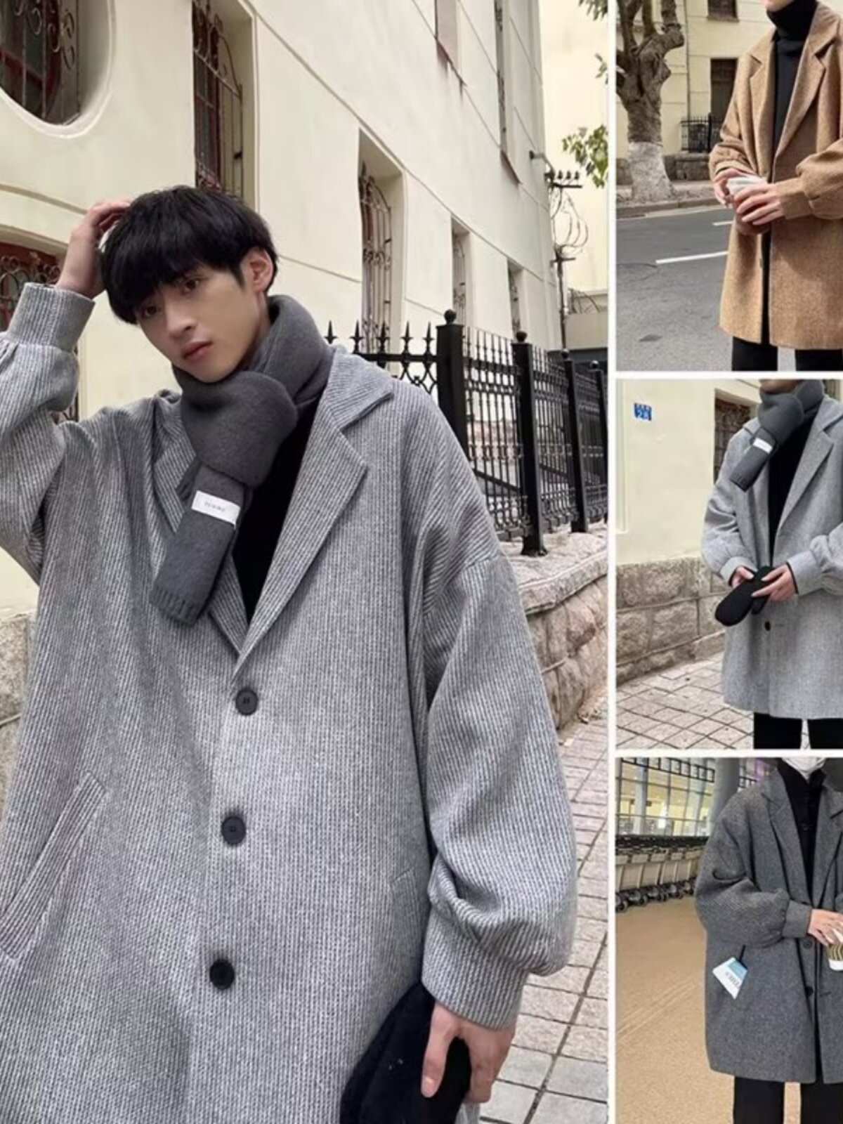 가을 겨울 남성용 미국산 코듀로이 모직 윈드 브레이커 면 도톰한 중간 길이의 루즈한 재킷 트렌디한 브랜드 코트