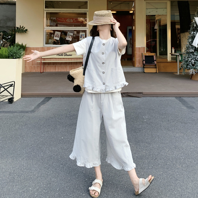 现货026新款夏季松弛感气质两件套极简风RF2B066-6681-P155K248
