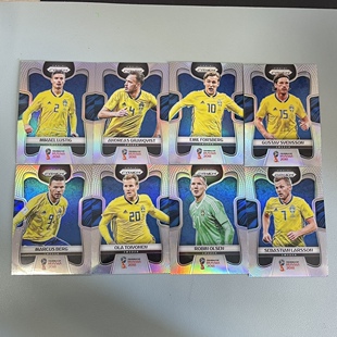 足球球星卡 帕尼尼2018世界杯 瑞典队 prizm正式版银折套卡及单卡