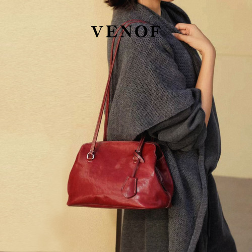 VENOF真皮托特包大容量通勤风